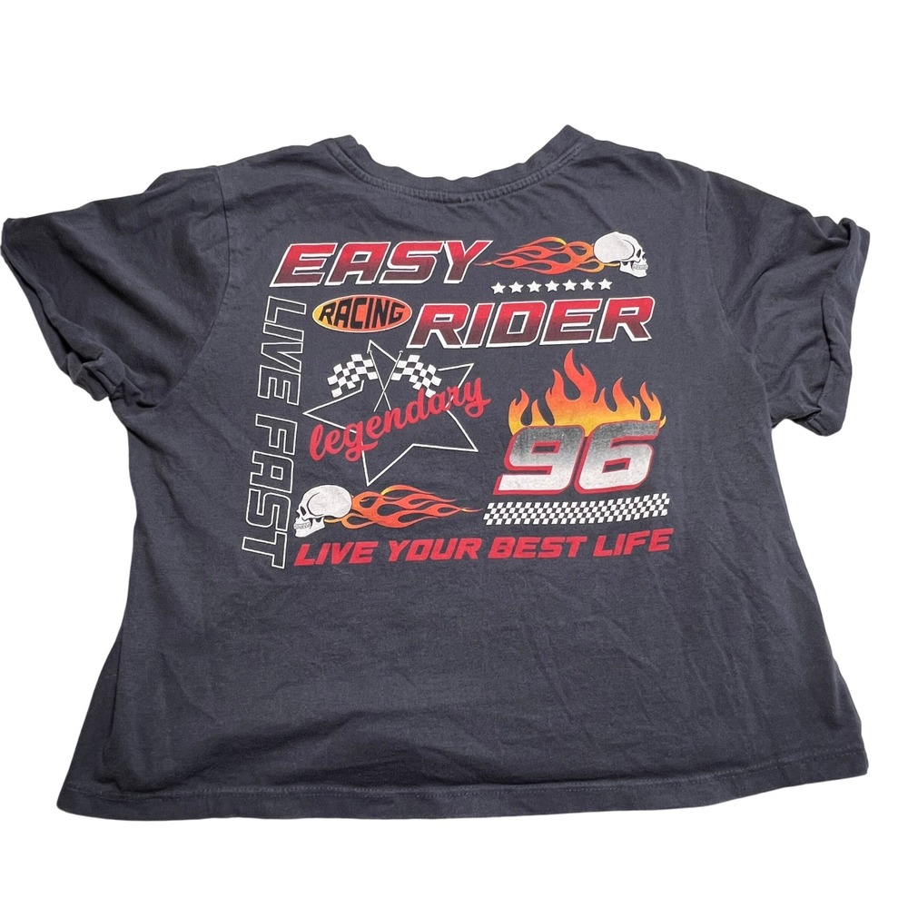 Vibe N Racing Easy Rider Graphic Tee M T Shirt 96 Cropped Legendary Skull Top